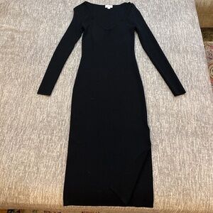 The Drop Black knit dress